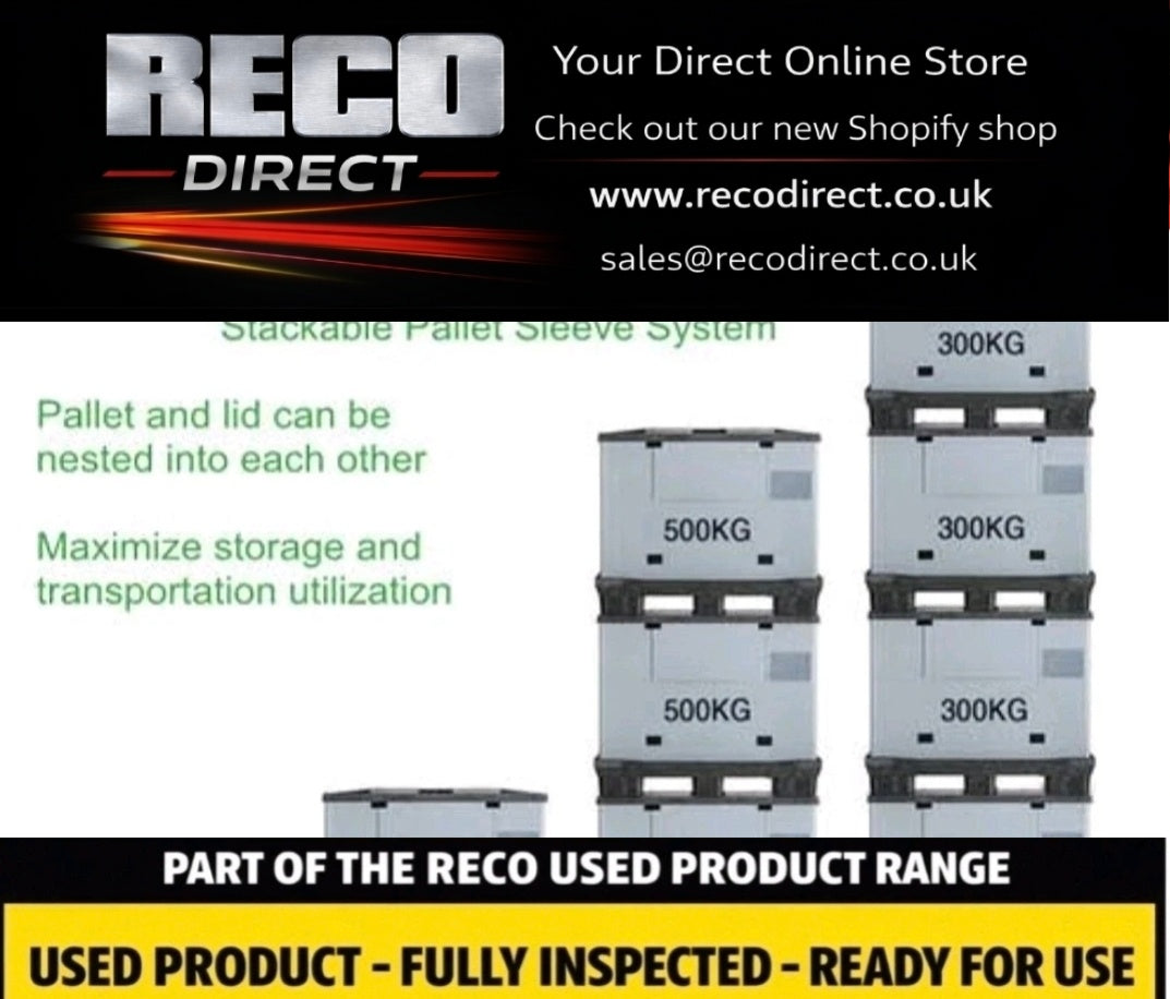 Used Sleeve Pallet Box 1200×800×950mm Euro – Collapsible Plastic Pallet Container