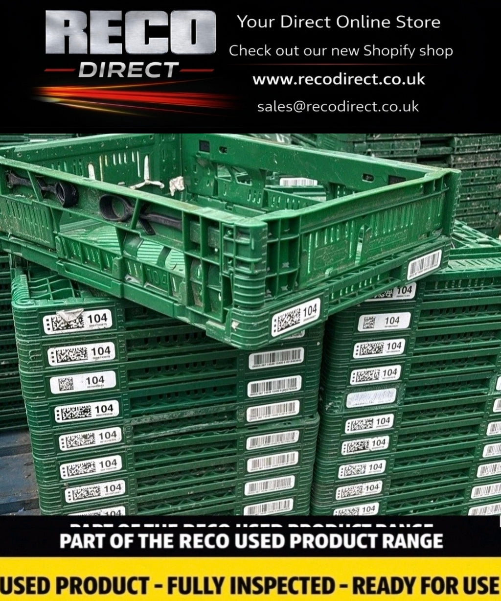 Crate Stack 600 × 400 × 100mm Shallow Folding Stack Crate – Refurbished Industrial ...
