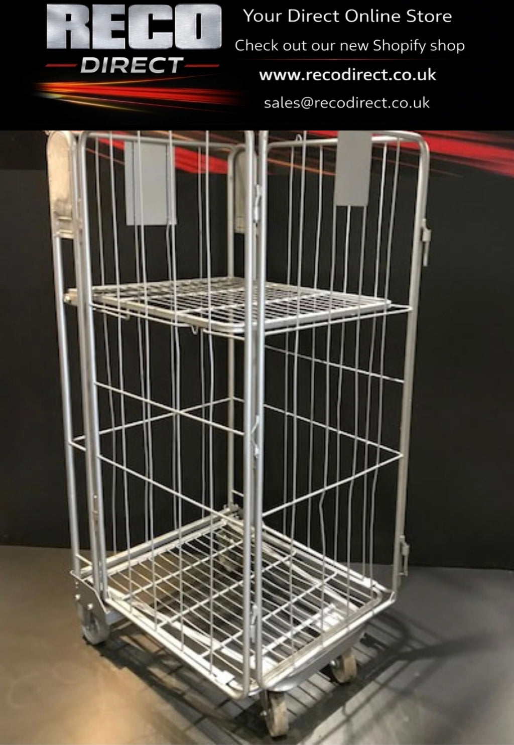 Refurbished 4-Sided Rod Infill Roll Containers – 1690mm High | Bright Zinc Plated | Heavy-Duty 125mm Castors