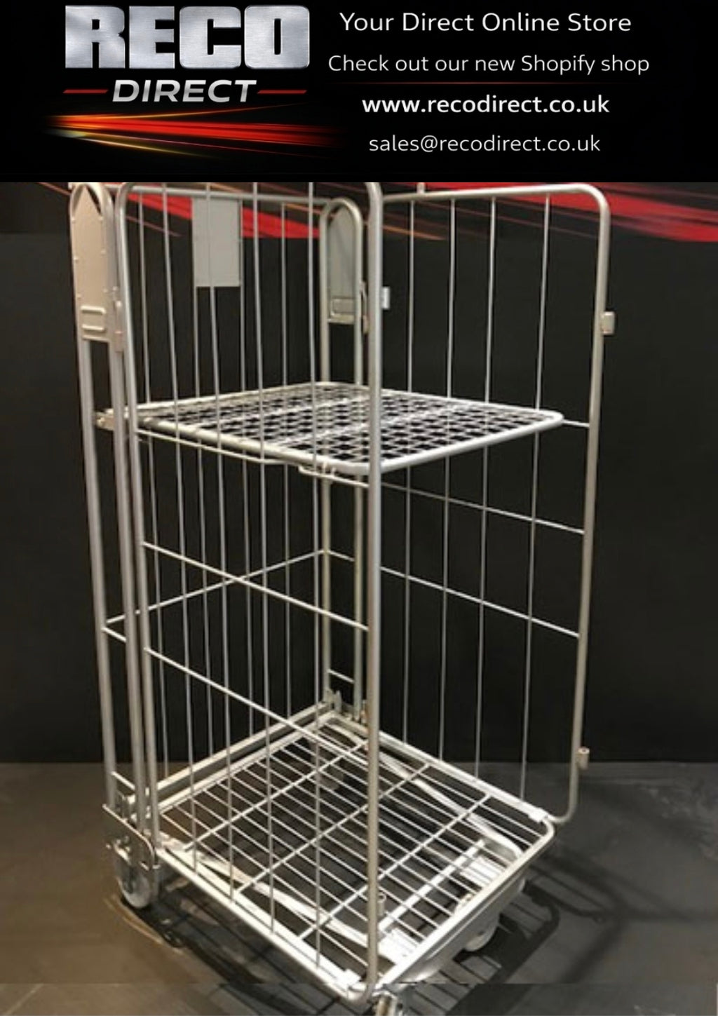 Heavy-Duty 3 Sided Rod Infill Roll Containers – 600kg Capacity | Bright Zinc Plated | Hinged or Loose Shelf Options