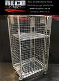 Heavy-Duty 4 Sided Mesh Roll Containers – 600kg Capacity | Bright Zinc Plated | Hinged or Loose Shelf Options