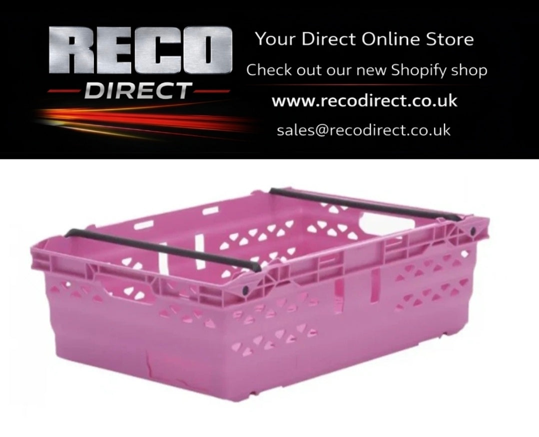 Bale Arm Crates bright pink 600 × 400 × 160mm Bale Arm Crates – Medium