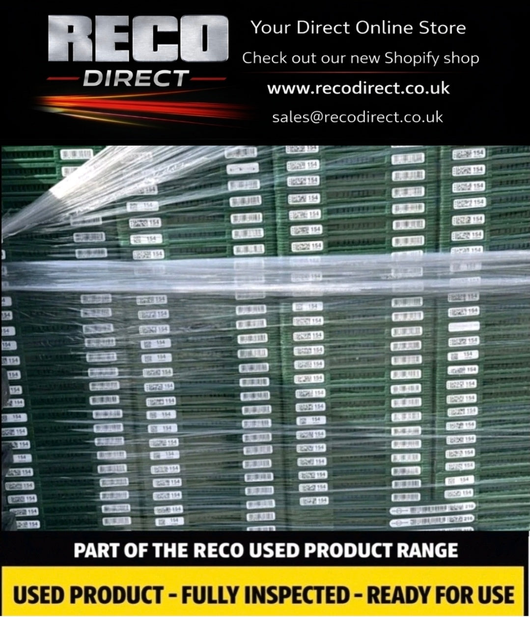 600 × 400 × 100mm Shallow Folding Stack Crate – Refurbished Industrial Storage