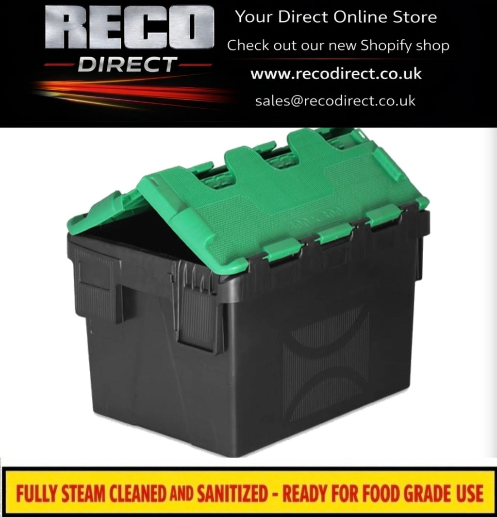 Refurbished Small 30L Plastic Tote Boxes 300x400x250mm – Heavy Duty ALC Containers