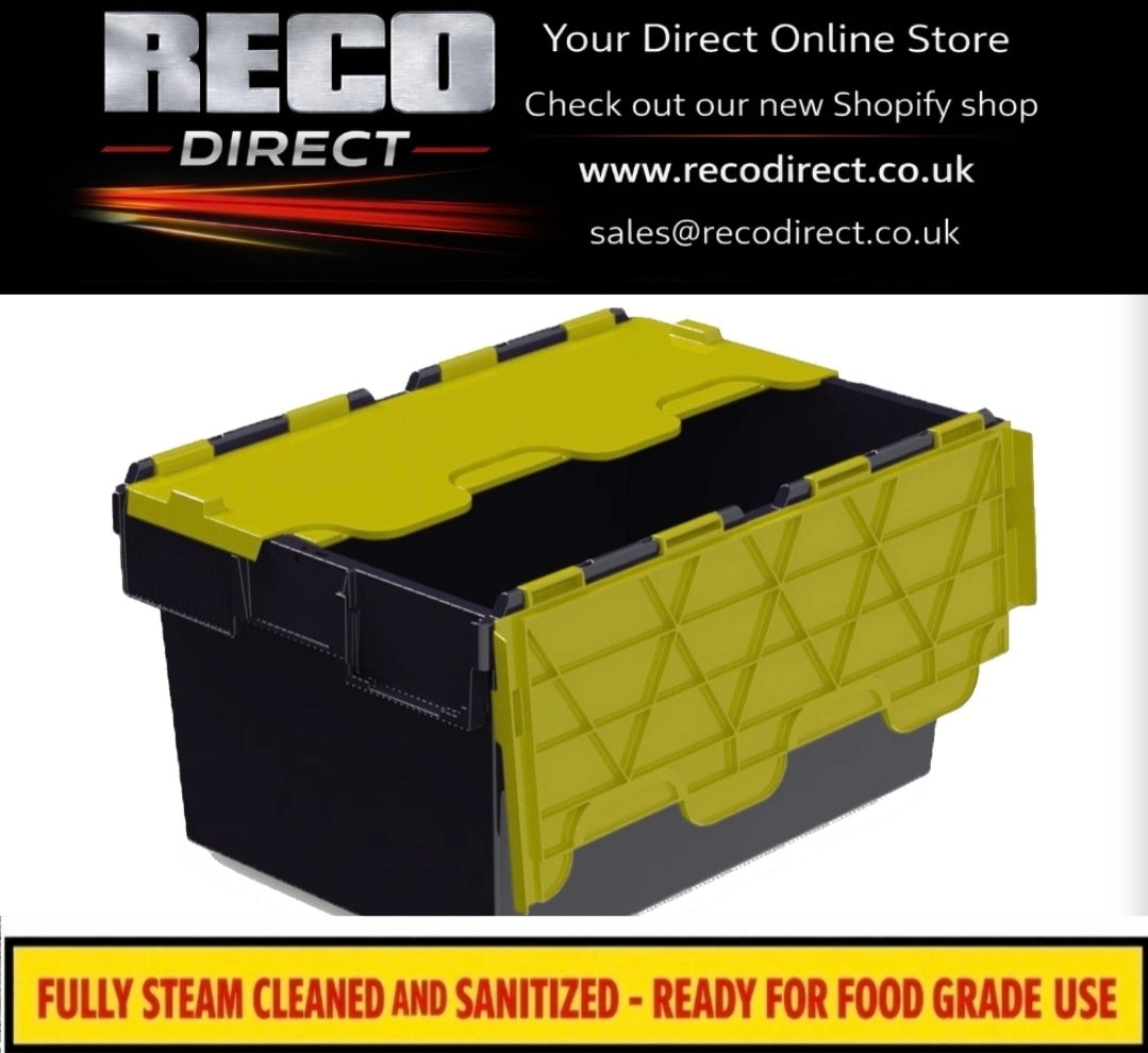 Refurbished 56L VERY CLEAN Plastic Tote Boxes 600x400x300mm – Heavy Duty ALC Containers
