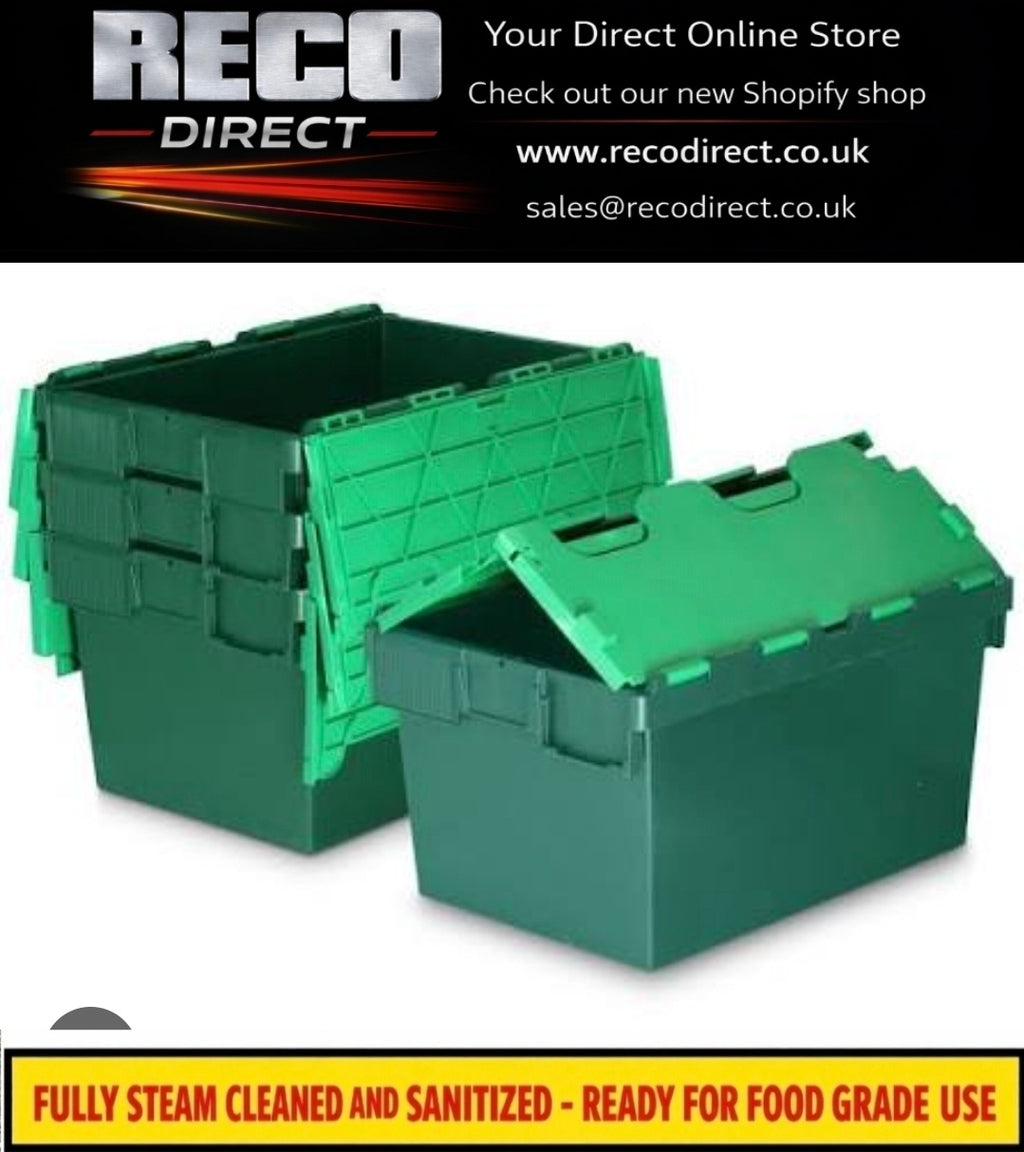 Refurbished Small 30L Plastic Tote Boxes 300x400x250mm – Heavy Duty ALC Containers