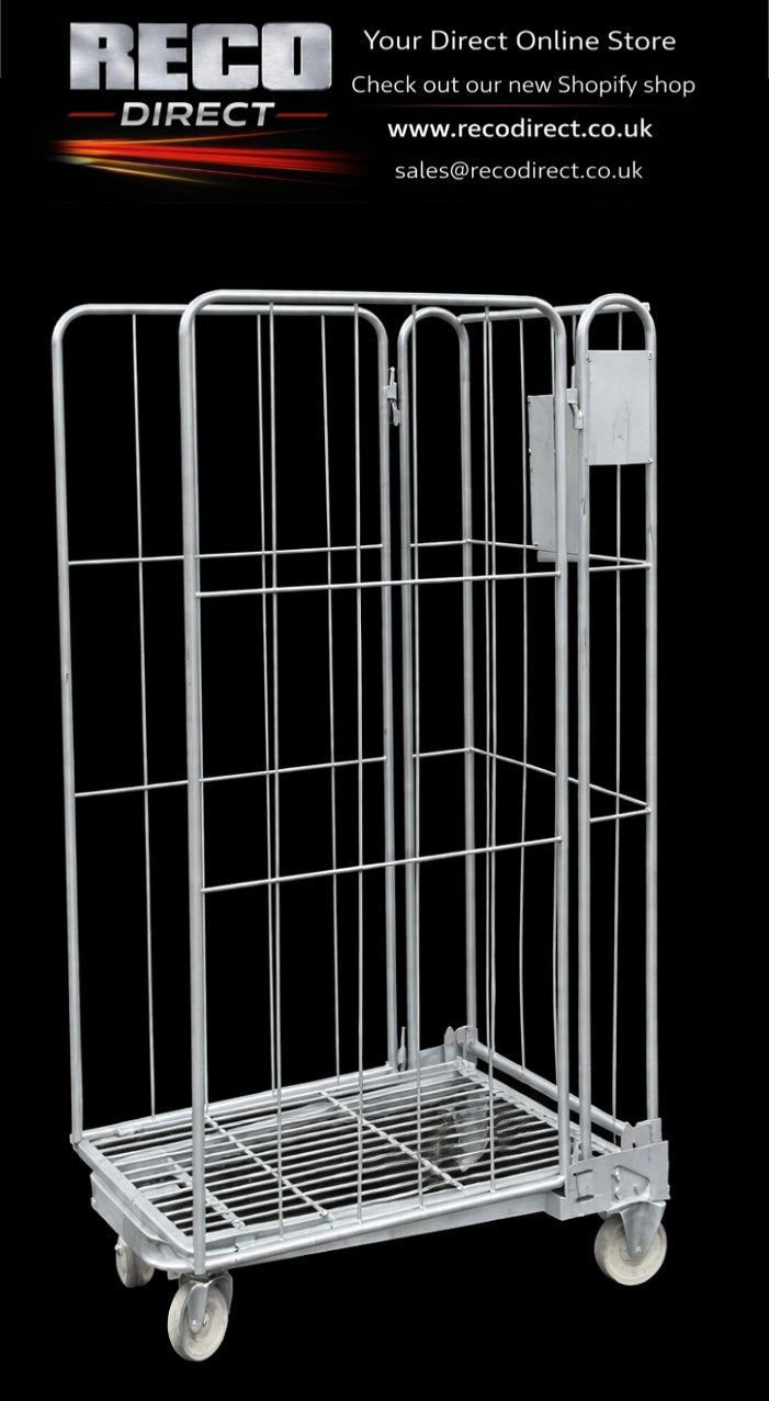 Budget 3 Sided ROD Roll Cage / Bulk Container – 600kg Load – No Shelf