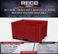 Used Collapsible Plastic Pallet Box 1200x1000x975mm – 840L – Refurbished – Lid Optional