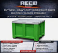 Industrial Rigid Pallet Box WITH LID 1000x1200x770mm – 610L Capacity – Heavy Duty HDPE